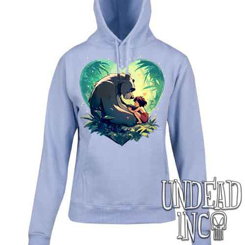 Heart Of The Jungle - Ladies / Juniors LIGHT BLUE Fleece Hoodie