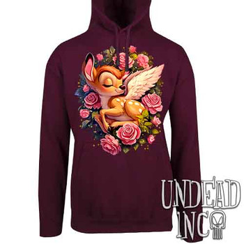 Bambi Cherub - Mens / Unisex MAROON Fleece Hoodie