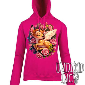 Bambi Cherub - Ladies / Juniors HOT PINK Fleece Hoodie