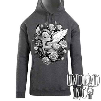 Bambi Cherub Black & Grey - Mens / Unisex DARK MARL Fleece Hoodie