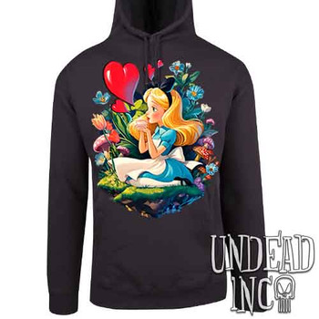 Vintage Wonderland - Mens / Unisex CHARCOAL Fleece Hoodie