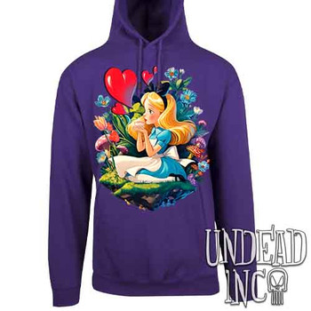 Vintage Wonderland - Mens / Unisex PURPLE Fleece Hoodie