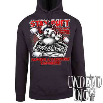 Stay Puft Marshmallows Black & Red - Mens / Unisex CHARCOAL Fleece Hoodie