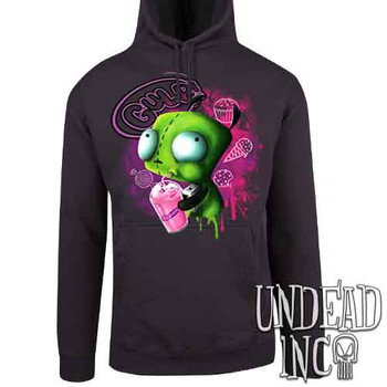 Invader Zim Gir Slurpin - Mens / Unisex CHARCOAL Fleece Hoodie