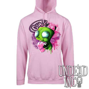 Invader Zim Gir Slurpin - Mens / Unisex LIGHT PINK Fleece Hoodie