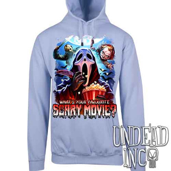 What's your favourite scary movie? - Mens / Unisex LIGHT BLUE Fleece Hoodie