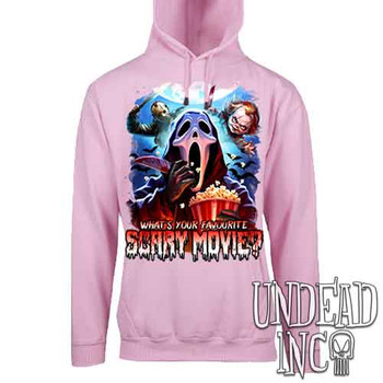 What's your favourite scary movie? - Mens / Unisex LIGHT PINK Fleece Hoodie