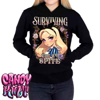 Surviving Out Of Spite Candy Toons - Ladies / Juniors Fleece Hoodie