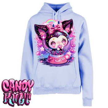 Dark Delights Gumball Machine Kawaii Candy - Ladies / Juniors LIGHT BLUE Fleece Hoodie