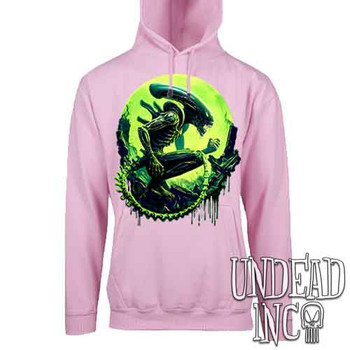 Alien Moon - Mens / Unisex LIGHT PINK Fleece Hoodie