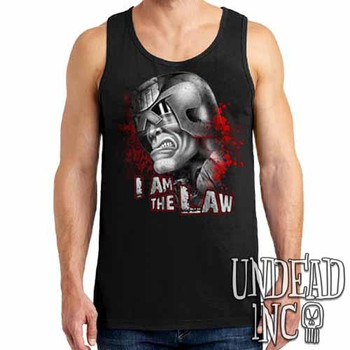 Judge Dredd I AM THE LAW Black & Grey Mens Tank Singlet