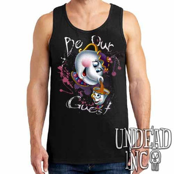 Beauty and the Beast Mrs Potts and Chip "Be our guest" - Mens Tank Singlet