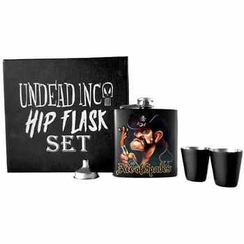 Motorhead Lemmy Kilmister Undead Inc Hip Flask Set