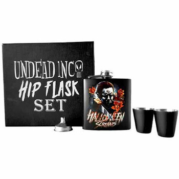 Halloween Screams Michael Myers Undead Inc Hip Flask Set