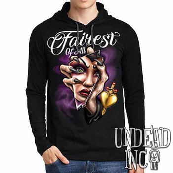 Snow White Evil Queen Fairest Of All - Mens Long Sleeve Hooded Shirt