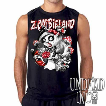 Alice in Zombieland Black Grey Mens Sleeveless Shirt