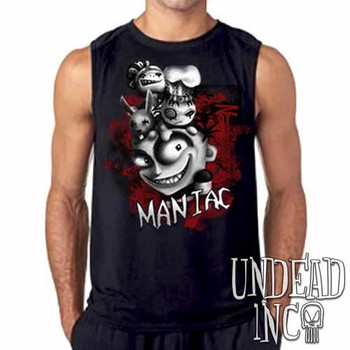 JTHM "Maniac" Black & Grey Mens Sleeveless Shirt