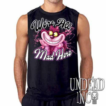 We're All Mad Alice In Wonderland Cheshire Cat Mens Sleeveless Shirt