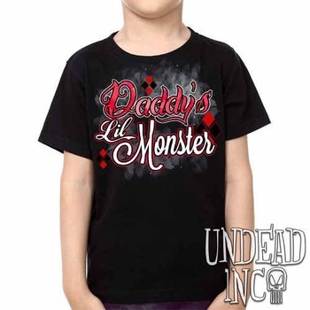 Harley Quinn Daddy's Lil Monster - Kids Unisex Girls and Boys T shirt Clothing