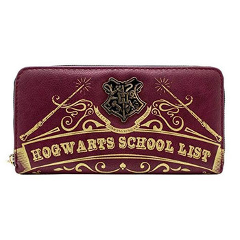 Harry Potter Hogwarts School List - Metal Emblem Premium Long Line Wallet