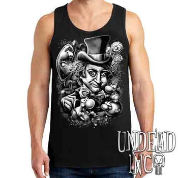 Willy Wonka & The NERDS Factory - Black & Grey Mens Tank Singlet