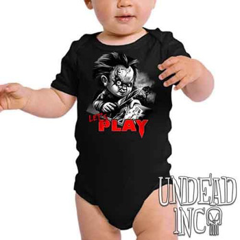 Chucky Let's Play Black & Grey - Infant Onesie Romper