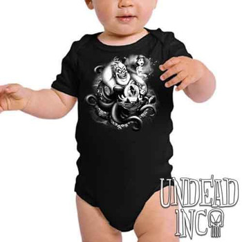 Villains Ursula - Ariel the Little Mermaid Black & Grey - Infant Onesie Romper