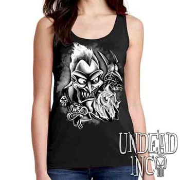 Villains Hades Panic & Pain Black & Grey - Ladies Singlet Tank