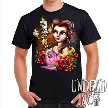 Beauty & the Beast - Belle & Lumiere - Mens T Shirt