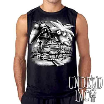 Angry Beavers Black & Grey  - Mens Sleeveless Shirt