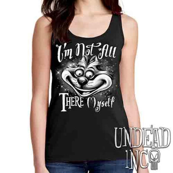 Alice In Wonderland Cheshire Cat Not All There Black & Grey - Ladies Singlet Tank