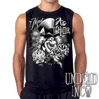 Mad As A Hatter Black & Grey - Mens Sleeveless Shirt