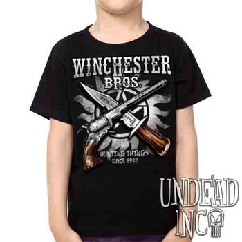 Winchester Bros. Hunting Things -  Kids Unisex Girls and Boys T shirt Clothing