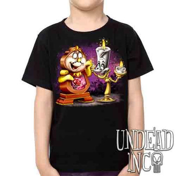 Cogsworth & Lumiere Enchanted - Kids Unisex Girls and Boys T shirt