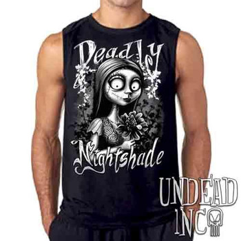 Sally Deadly Nightshade Black & Grey - Mens Sleeveless Shirt