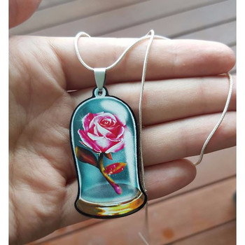 Beauty and the Beast Enchanted Rose Necklace