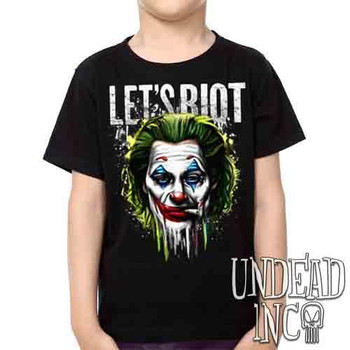 Joker Let's Riot - Kids Unisex Girls and Boys T shirt