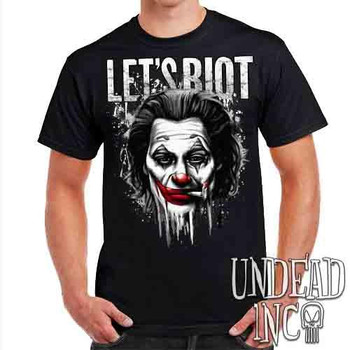 Joker Let's Riot Black & Grey - Mens T Shirt