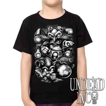 Sonic Boss Level Black & Grey - Kids Unisex Boys & Girls T Shirt