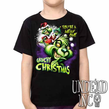 "You're a mean one" Grinch Christmas -  Kids Unisex Girls and Boys T shirt Clothing