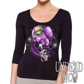 Invader Zim Gir "Cows are my friends" - Ladies 3/4 Long Sleeve Tee