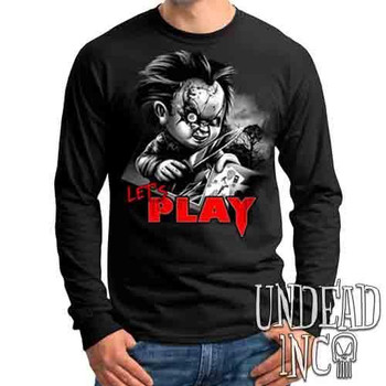 Chucky Let's Play Black & Grey - Mens Long Sleeve Tee