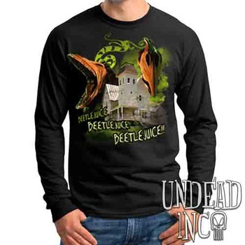 Tim Burton Beetlejuice Haunted House Barbara and Adam - Mens Long Sleeve Tee