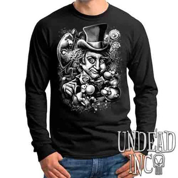 Willy Wonka & The NERDS Factory Black & Grey - Mens Long Sleeve Tee