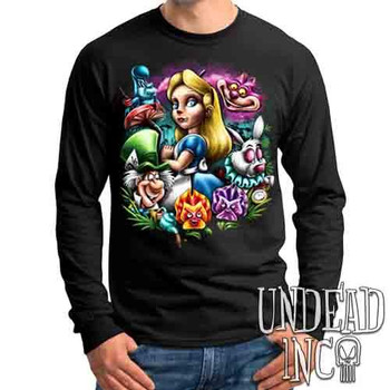 Alice In Wonderland Mad World - Mens Long Sleeve Tee