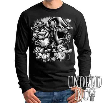 Care Bears Captured - Beastly & No Heart Black & Grey - Mens Long Sleeve Tee