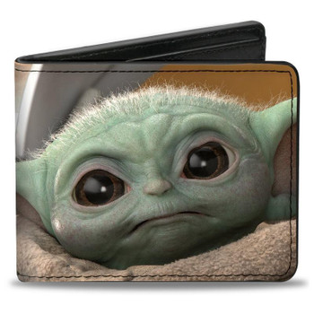 Mandalorian The Child Close Up - Baby Yoda Pu Leather Bi-Fold Wallet