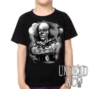 IT Pennywise 1990 Black & Grey -  Kids Unisex Girls and Boys T shirt