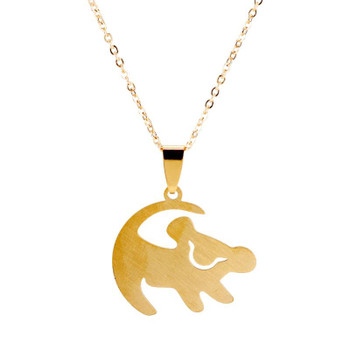 Lion King Simba Painting Gold Necklace