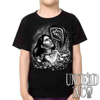 Pocahontas Colors Of The Wind Black & Grey - Kids Unisex Girls and Boys T shirt